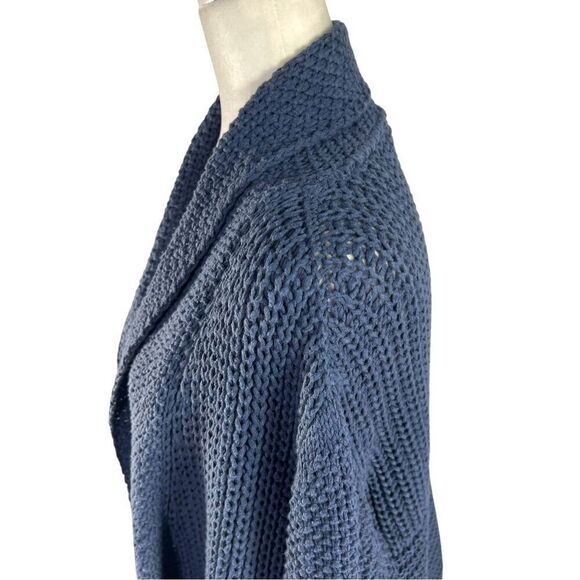 Lilith Cotton Open Front Cardigan Sweater Medium/Large Blue Knit Women’s - Picture 7 of 12